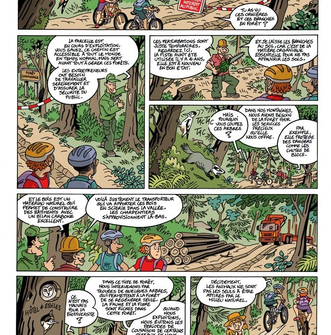 3 planches de BD sur la forêt